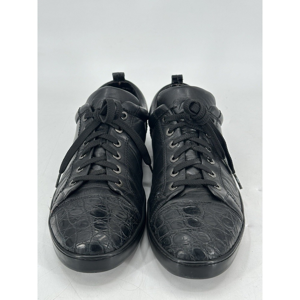 Brioni Croc Leather Black‎ Sneakers Men's Size EU 46 US 12